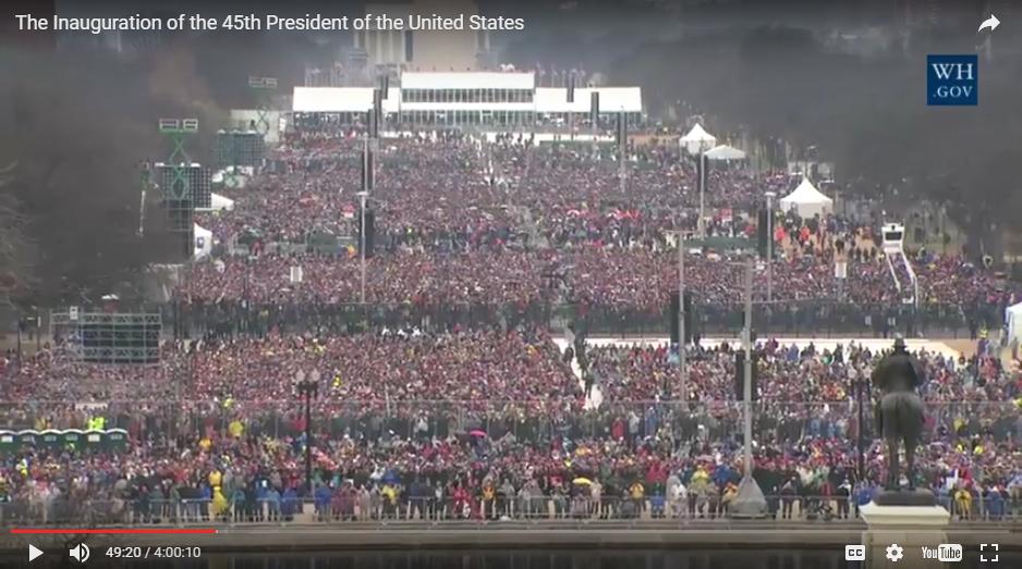 akamikeb's tweet photo. People lookin' petty passing around a picture of the inauguration crowd from hours before the event when it actually looks just like Obama's https://t.co/EPe54x7M3Q
