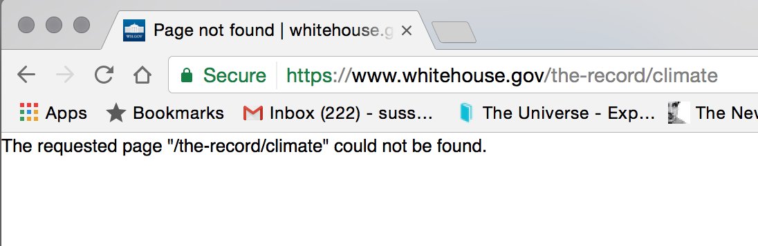OLTW's tweet image. Climate change denial is already underway at the White House. Visit climaterealityproject.org to GET SMART—GET LOUD—GET ACTIVE @ClimateReality
