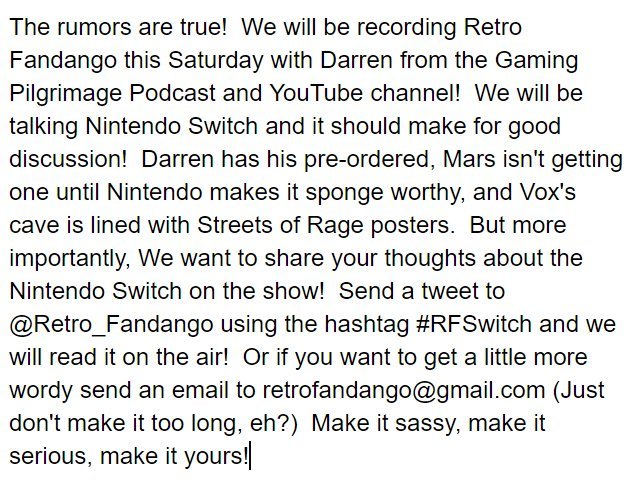 Retro_Fandango's tweet image. We have some great responses so far, but we want more! Retweet this if you can &amp;amp; tell people to follow @Retro_Fandango! #RFSwitch