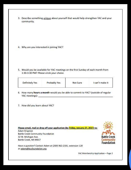 yac_bccf's tweet photo. YAC Applications are due a week from today! Email or mail your application in to BCCF by Friday, January 27th! https://t.co/l1Za2WP8Xj https://t.co/kNEKj9HqM0