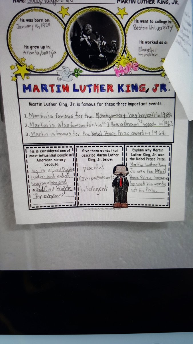 Just a few examples of some awesome #MLK work we did this week! #harrispride #LOVEnothate #compassionatekids