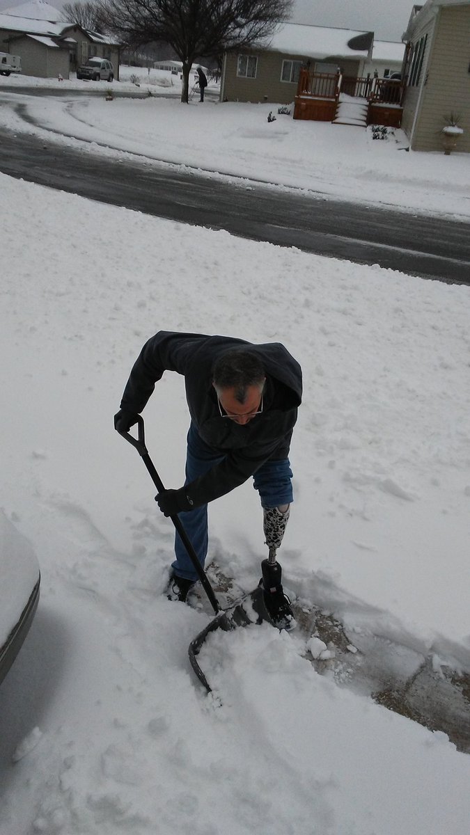 Dave tested the weather resistance of his emPOWER Ankle in a recent snow storm - wearing the emPOWER while he shoveled his driveway.