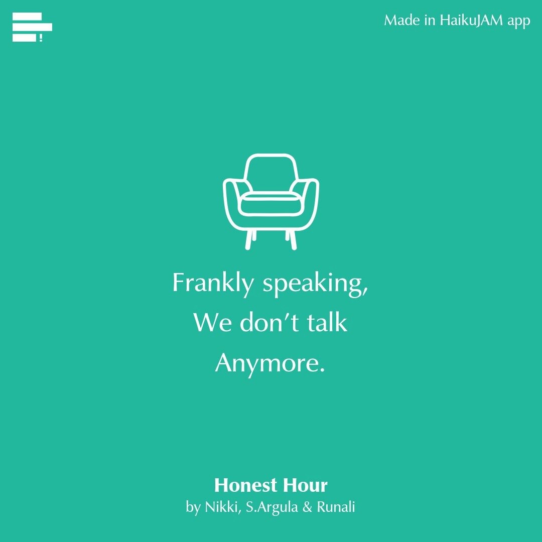 UntravelledMind's tweet photo. #HonestHour by Nikki, S.Argula &amp; @runali_mehta in @haikujam

confess on https://t.co/1AdWb2nMlb https://t.co/Ifx15Ra0Jp