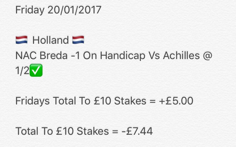 StatsWhereItsAt's tweet image. Today = +£5.00 Total = -£7.44