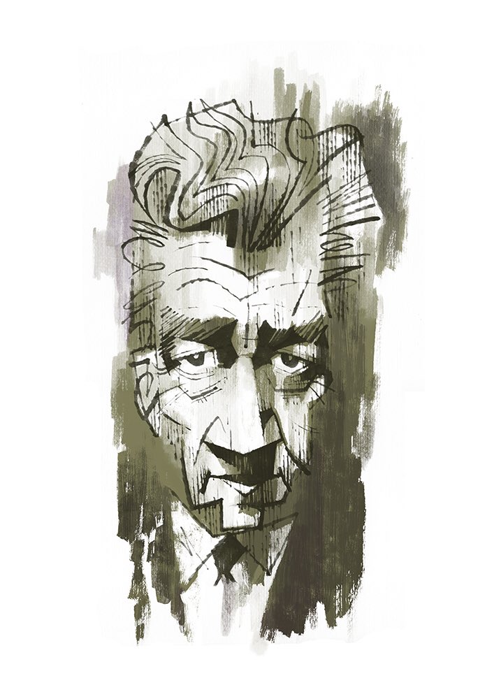 Happy birthday, David Lynch. 71 today. Here\s a drawing from 2015. 