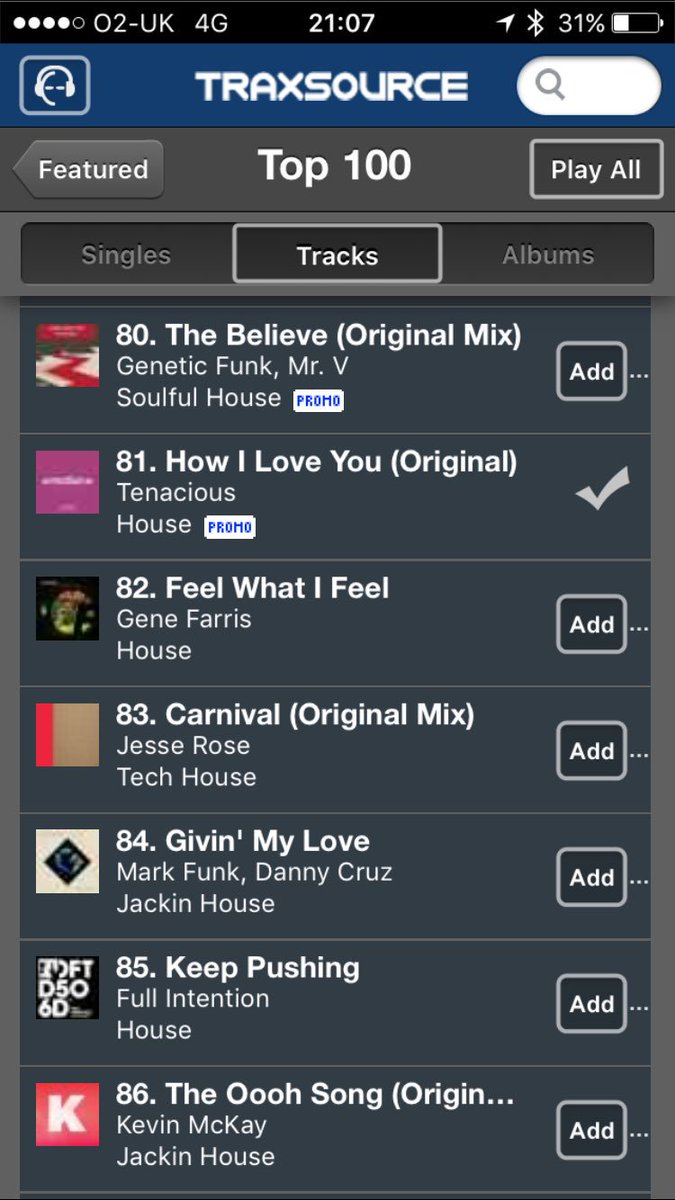 tenaciousuk's tweet photo. 'How I Love You' has entered the @traxsource Top 100 main chart at 81, a first for us so well chuffed. Out Now @motionrecs #housemusic 😳 https://t.co/rSz81jxUmD