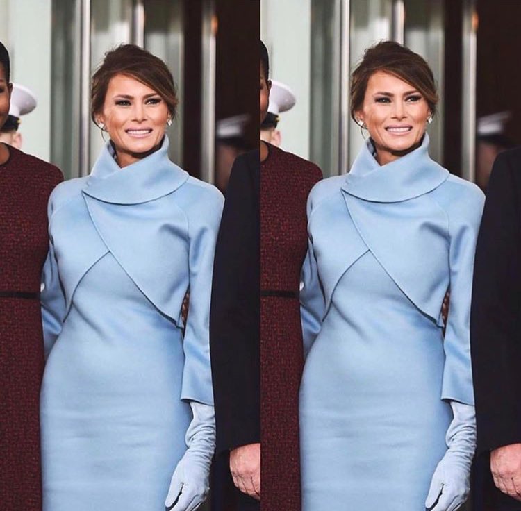 kayla__boyd's tweet photo. Melania Trump's outfit. Stunning. 💙 https://t.co/8nJe9HE0UL