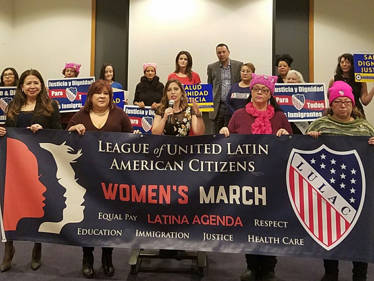 LatinaInstitute's tweet image. We vow to continue to speak out for Latinxs everywhere! Proud to march with the fierce members of @LULAC &amp;amp; @NHLAgenda at the #WomensMarch