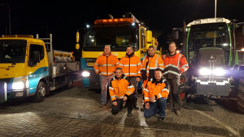 Zout gehapt met de strooiers van de gemeente. Bij ieder snufje zout op me eten denk ik voortaan aan deze mannen.