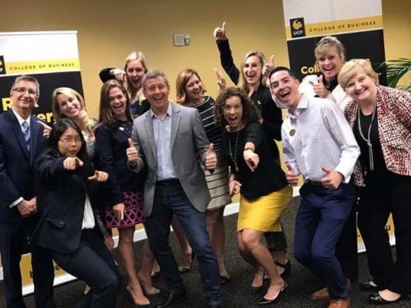 Erika_Hodges's tweet photo. Thank you @ABCSharkTank  @ClayNewbill for rocking @UCFBusiness's Welcome to the Majors today! #ucfalum #chargeon https://t.co/jgSboM2Y2K