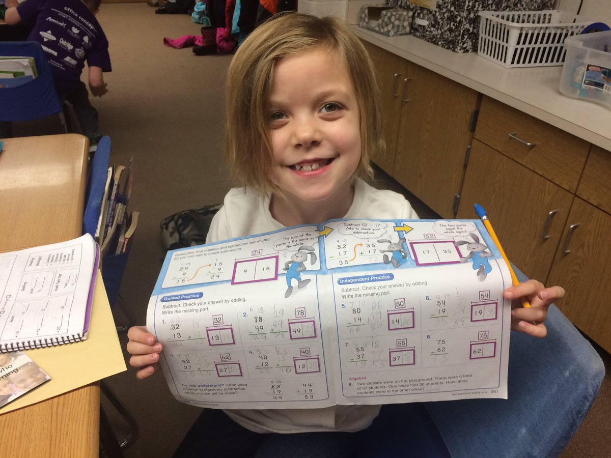 Hansen2ndGrade's tweet photo. We now know how to check our own double-digit subtraction problems!! #UsingAddition #FactFamilies #WeHeartNumbers https://t.co/DWCxxgHZxm