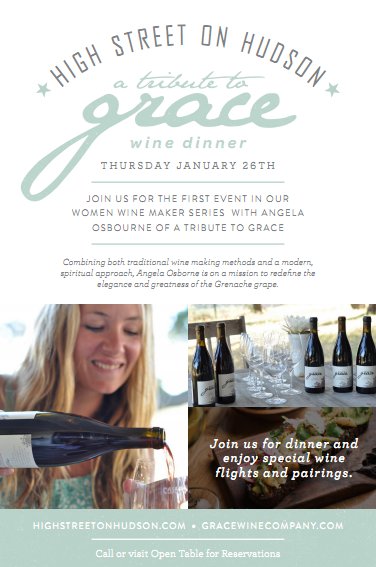SkurnikWines's tweet photo. Join Angela Osborne of @gracegrenache on 1/26 for some #wining and #dining at High Street on Hudson as part of their Women Winemaker Series! https://t.co/1qoQT9MAIu