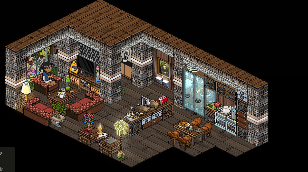 lannyhabbo's tweet photo. Livingroom + kitchen #cute #habbo #friendsroom @babycelinehabbo @MissesHabboNL @Tessaxxxjes https://t.co/uv60KH3uML