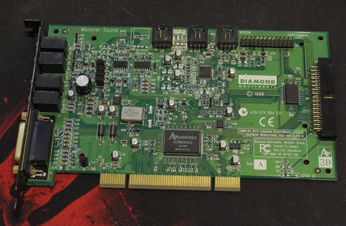 3dfxhistory's tweet photo. YES! Found one! 😊
#3dfx #retrogaming #diamondmultimedia #monstersound #AurealSemiconductor https://t.co/FJZZmFhOHQ