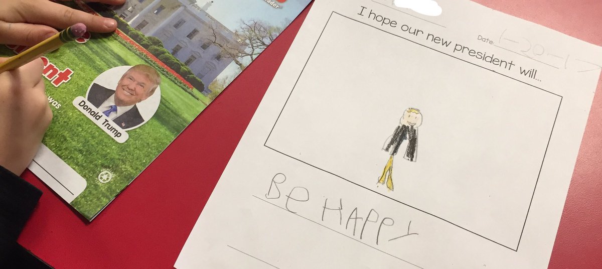 CrowellKdg's tweet photo. Kindergarteners hope our new president will be happy, kind, and honest @realDonaldTrump https://t.co/yIL1ygaJAU