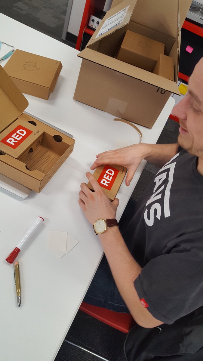 REDAcademy's tweet photo. Gearing up for our #VR class! #VirtualReality #GoogleCardboard https://t.co/1WdDlWTctF