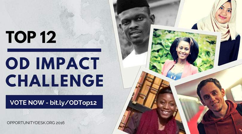 OpportunityDesk's tweet photo. Announcing The Top 12 Finalists For the #ODImpactChallenge 2016! Read more and vote for your fav at https://t.co/pt8lhqb0eT #ODIC #ODIC2016 https://t.co/cG7Sv7w9HM