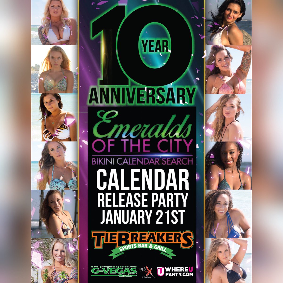 GVegasEmeralds's tweet photo. Jan 21-10th Annual Emeralds of the City Bikini Contest & Calendar Release! @TieBreakersnc @GVegasEmeralds https://t.co/HMHDz2ig6R #EOTC2017 https://t.co/oW0B7SFBsv