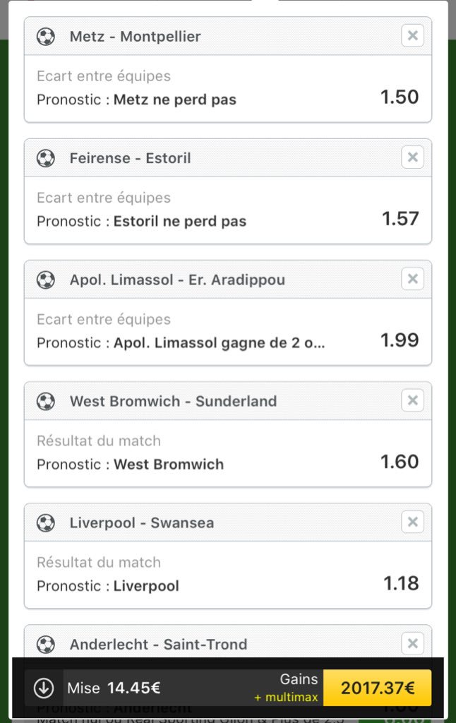 Julien_Fossard's tweet photo. #Defi2017
10 Matchs👉🏻14€👉🏻2017€
Tentative #3
Spray for Us @Hervexx
#TeamParieur
#BelieveInProject 2017
#ParionsSport https://t.co/lRJshJLg7j