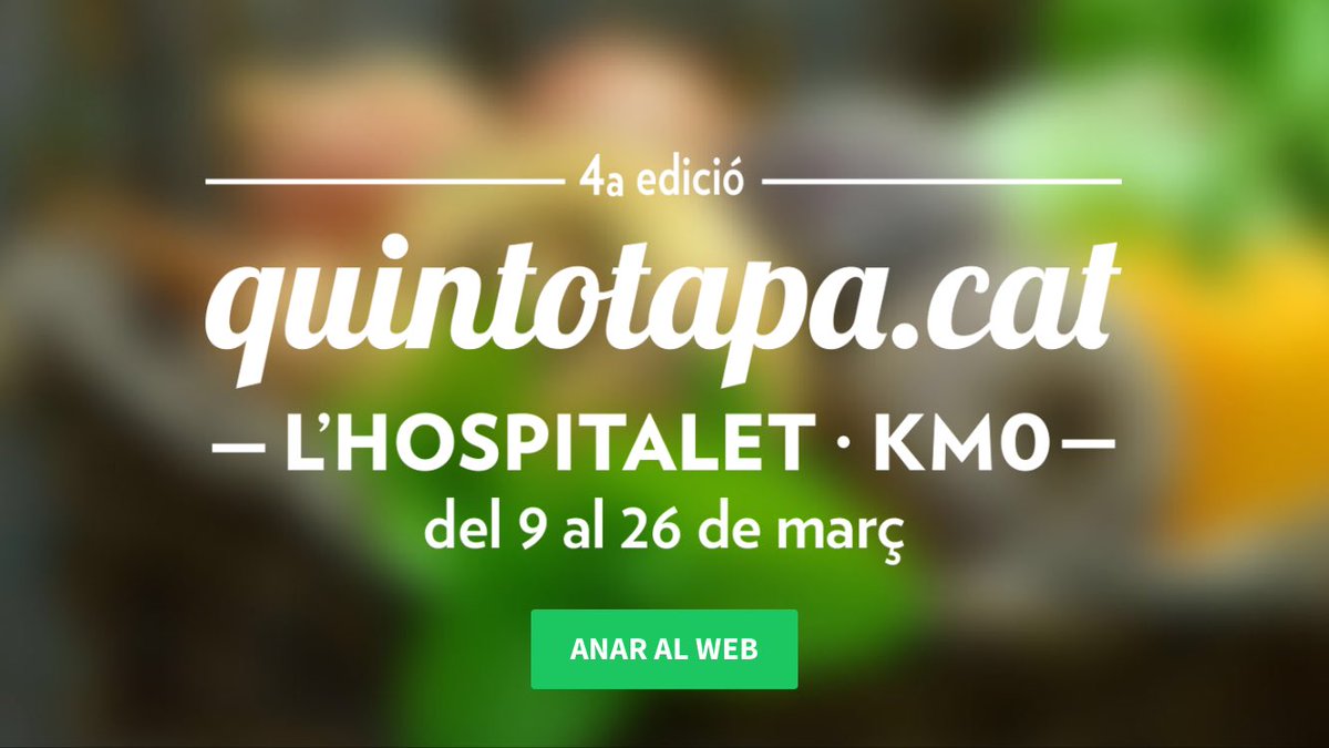 Del 9 al 26 de març #QuintoTapa #LHospitalet 👌🏽👌🏾<a href="/HospiGastro/">Hospitalet Gastronòmic</a> <a href="/lhdigitalh/">LHdigital</a> <a href="/lh_on/">Servei de Participació Ajuntament LH</a> <a href="/BacoyBoca/">Baco y Boca.</a> <a href="/gemaesantiago/">DivinosSabores</a> <a href="/cocinaa3bandas/">cocina3bandas</a> <a href="/yummybcn/">Yummy Barcelona</a> #LHmola