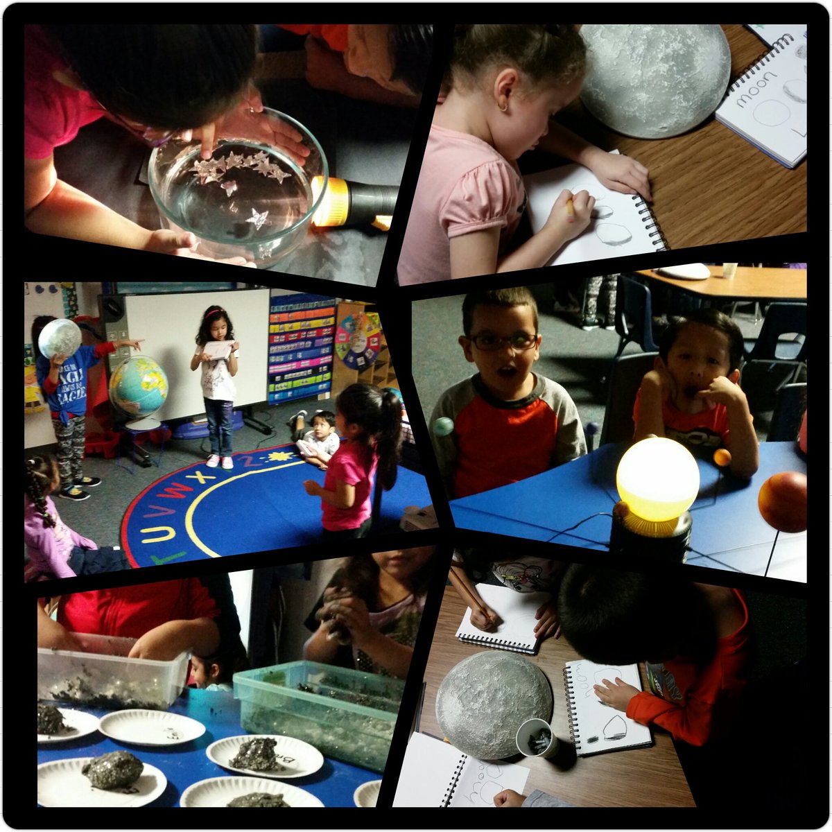 TereRuizz's tweet photo. Twinkling stars, moon stages, sun, planets & moon rocks! Ss Leading Learning about objects in the sky @SchultzKISD #SchultzsPreK #kleingold https://t.co/ENYzHzWb8x