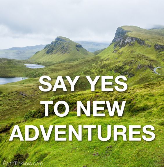 capcusid's tweet photo. Say yes to new adventures. Travel Quote. Photo of the Quiraing in Scotland. https://t.co/FMGXAj1BMo