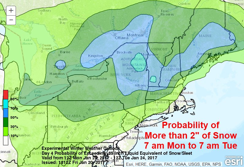NWSEastern's tweet photo. Potential for some heavy snows interior NY and New England Monday and Tuesday from an intensifying coastal storm. https://t.co/dUWMhsTrPz