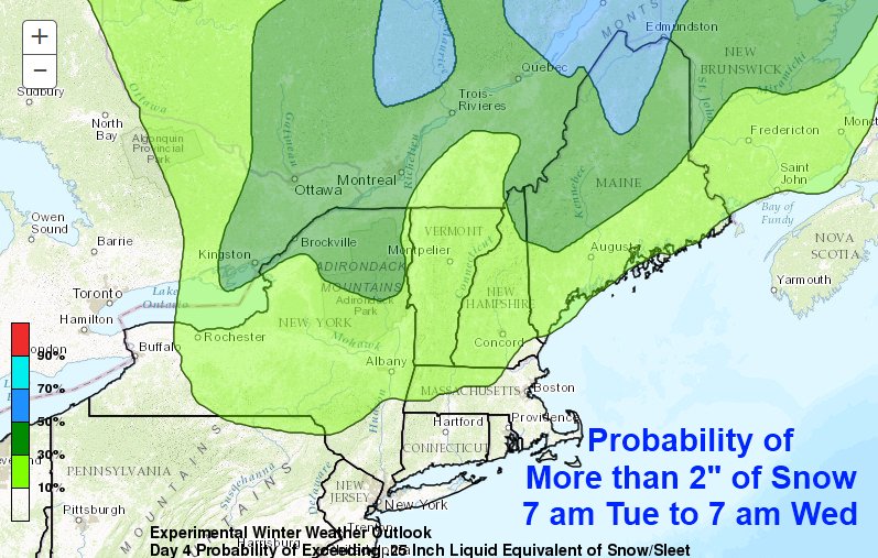 NWSEastern's tweet photo. Potential for some heavy snows interior NY and New England Monday and Tuesday from an intensifying coastal storm. https://t.co/dUWMhsTrPz