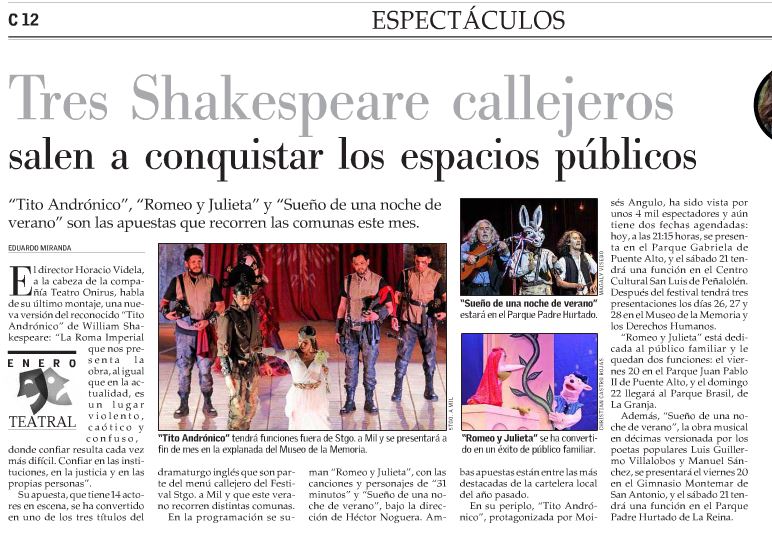 Tito Andrónico en El Mercurio goo.gl/KjEV6W