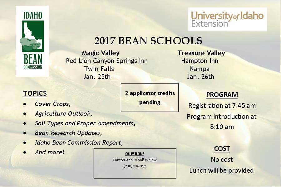 IDCrops's tweet photo. #Idaho #BeanSchool #TreasureValley #Nampa #MagicValley #TwinFalls #Beans January 25 and 26! #UIdaho https://t.co/qpumL5OIMA