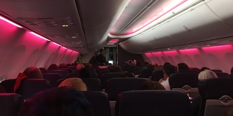 HerCampus's tweet photo. .@SouthwestAir turned one of their plane cabins pink in honor of the #WomensMarch https://t.co/s0tdd5RNlR https://t.co/0uTZ61zvpv
