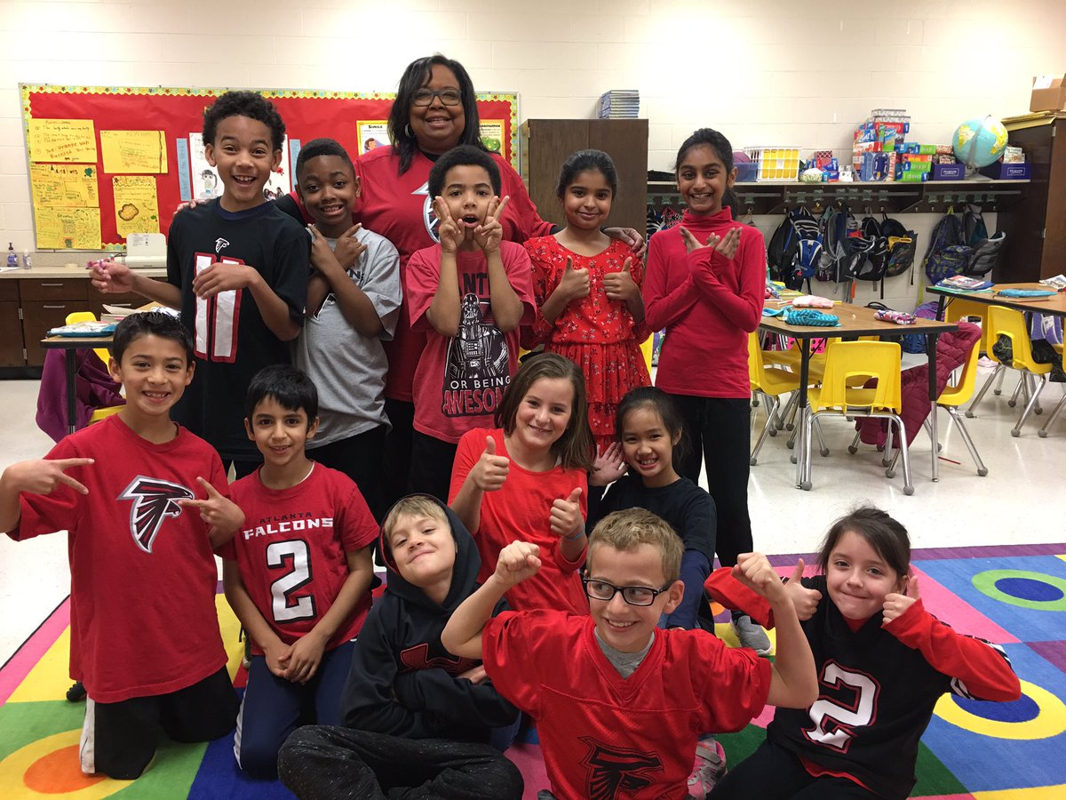 Falcons Day at Dolvin #GoFalcons #RiseUp #3rdgraders