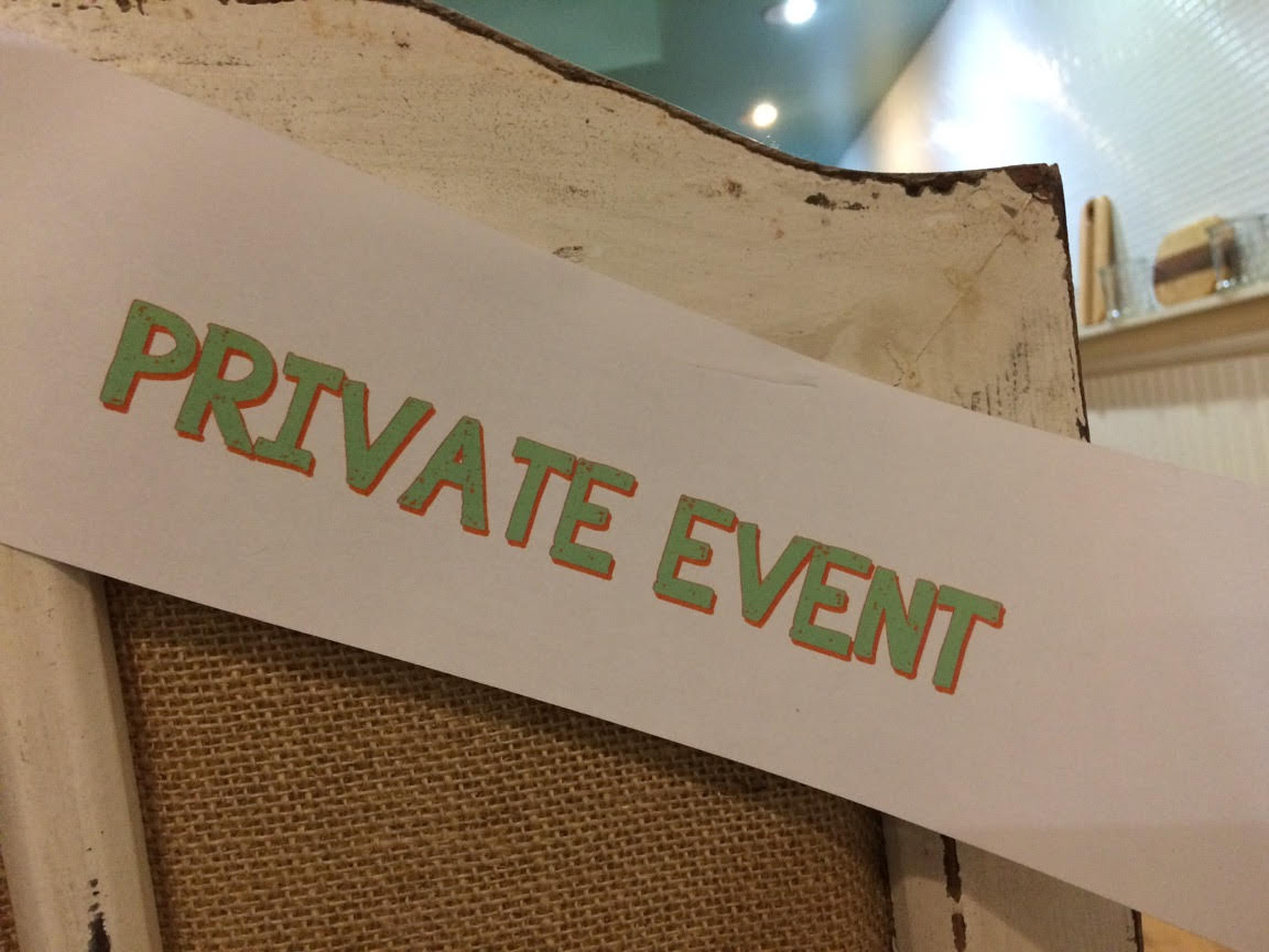 My fav. part about tonight's event? They're digging on the 80s alternative tunes! You too, can have an event here. Music? Your choice.