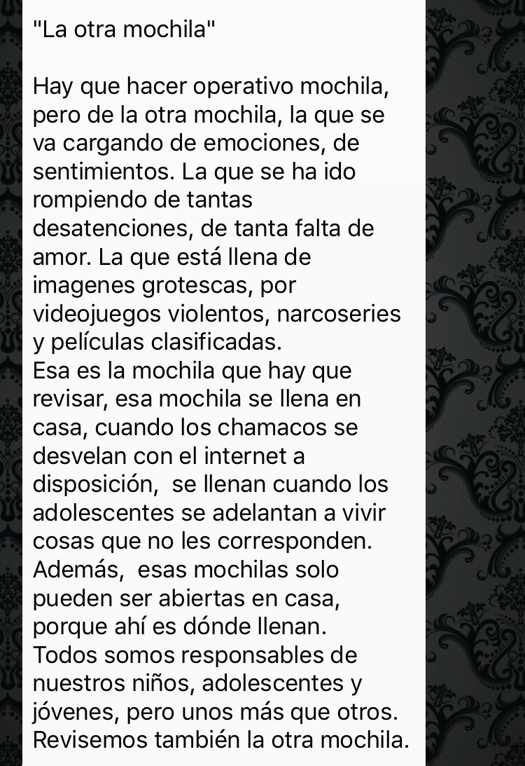 sergiorosileslc's tweet photo. El #OperativoMochila que de verdad se necesita... #PrayForMty #PrayForMexico https://t.co/Dls5dPXwu0