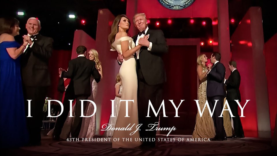 VoteTrumpPics's tweet image. I Did It My Way 🇺🇸✨💫

First dance as @POTUS &amp;amp; @FLOTUS Donald &amp;amp; Melania Trump.

#InaugurationDay  Freedom Ball 🎉