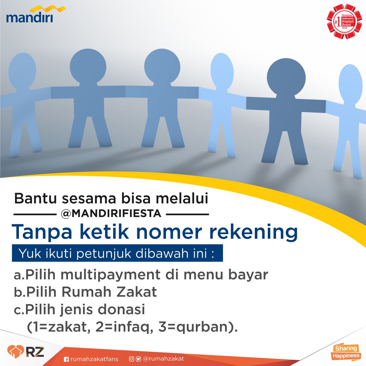 rumahzakat's tweet photo. #KemudahanDonasi Intip 3 cara mudah berdonasi via @mandirifiesta disini ya Sob:) https://t.co/zkvOu0zH88
