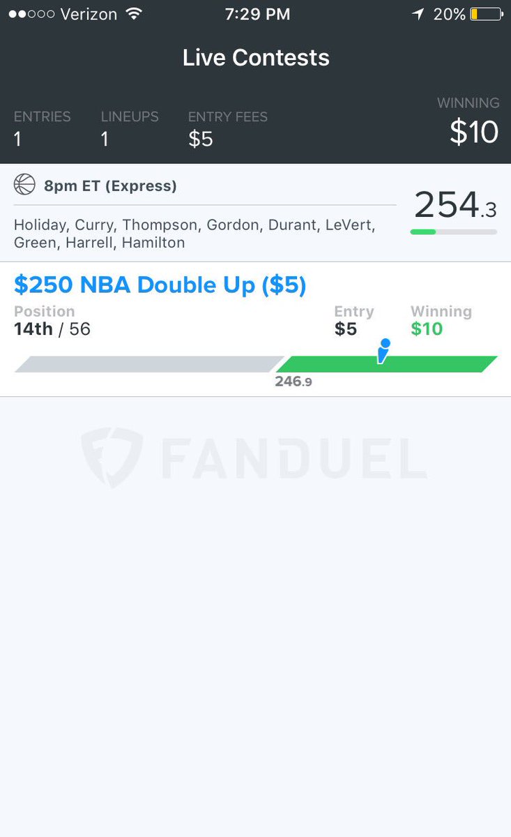 Gomez6505595's tweet photo. Cashed in express with ease! Had to stack that Warriors game. @BlitzPick #fanduel https://t.co/ZvvLjlj7Al