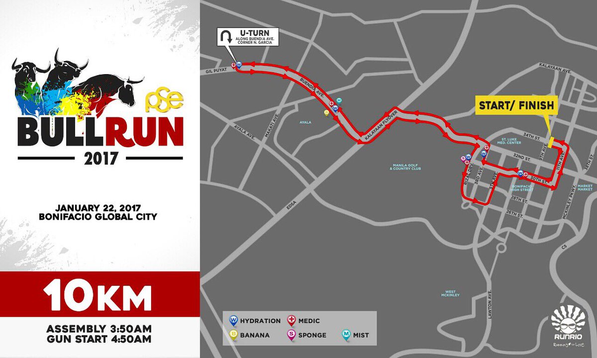 Runrio_inc's tweet photo. Race route for 10km #PSEBullRun2017 #FITtoINVEST https://t.co/h2k2lySVja