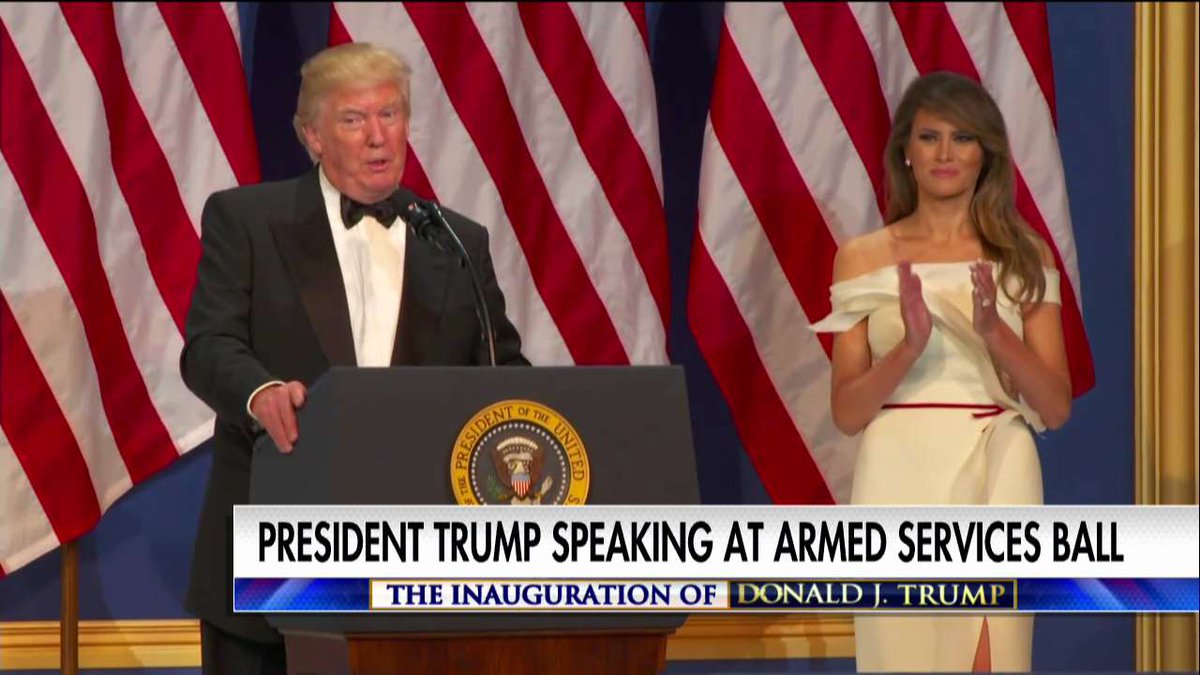 FoxNews's tweet photo. .@POTUS: “This is our military, this is our law enforcement, this is our first responders… you’re amazing people.” #Trump45 #Inauguration https://t.co/qYsa5MPwhD