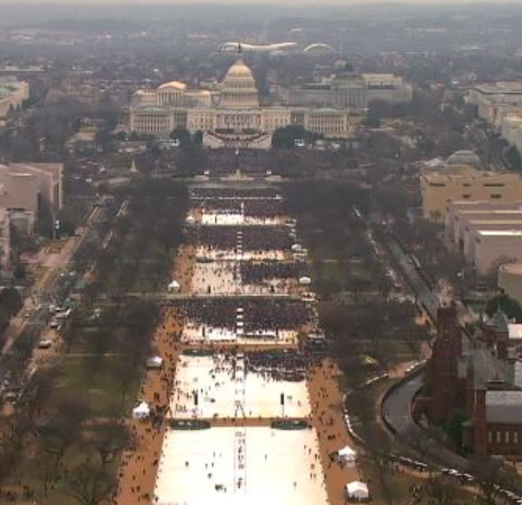 markberman's tweet photo. "Even the media said the crowd was massive," President Trump said tonight, claiming crowd stretched "to the Washington Monument." Fact check https://t.co/dbmkBujjMJ