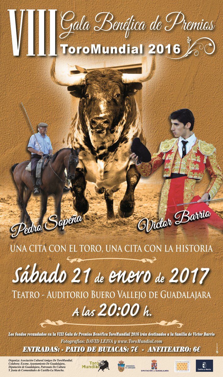 Hoy, en Buero Vallejo @ToroMundialOle entrega los premios de #FeriaLaAntigua2016 
Perera, Andrés Solano y pastores encierro premiados. 20h.