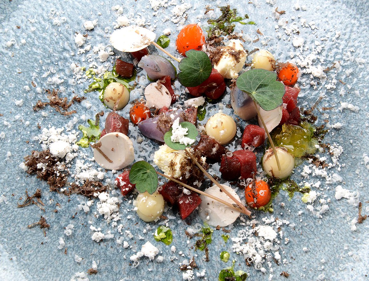 Day 1/17 • #Obsession17 ROE DEER Roe deer tartare, winter truffle, lightly smoked ricotta, nasturtium, confit yolk by <a href="/MichaelWignall_/">Michael Wignall</a>
