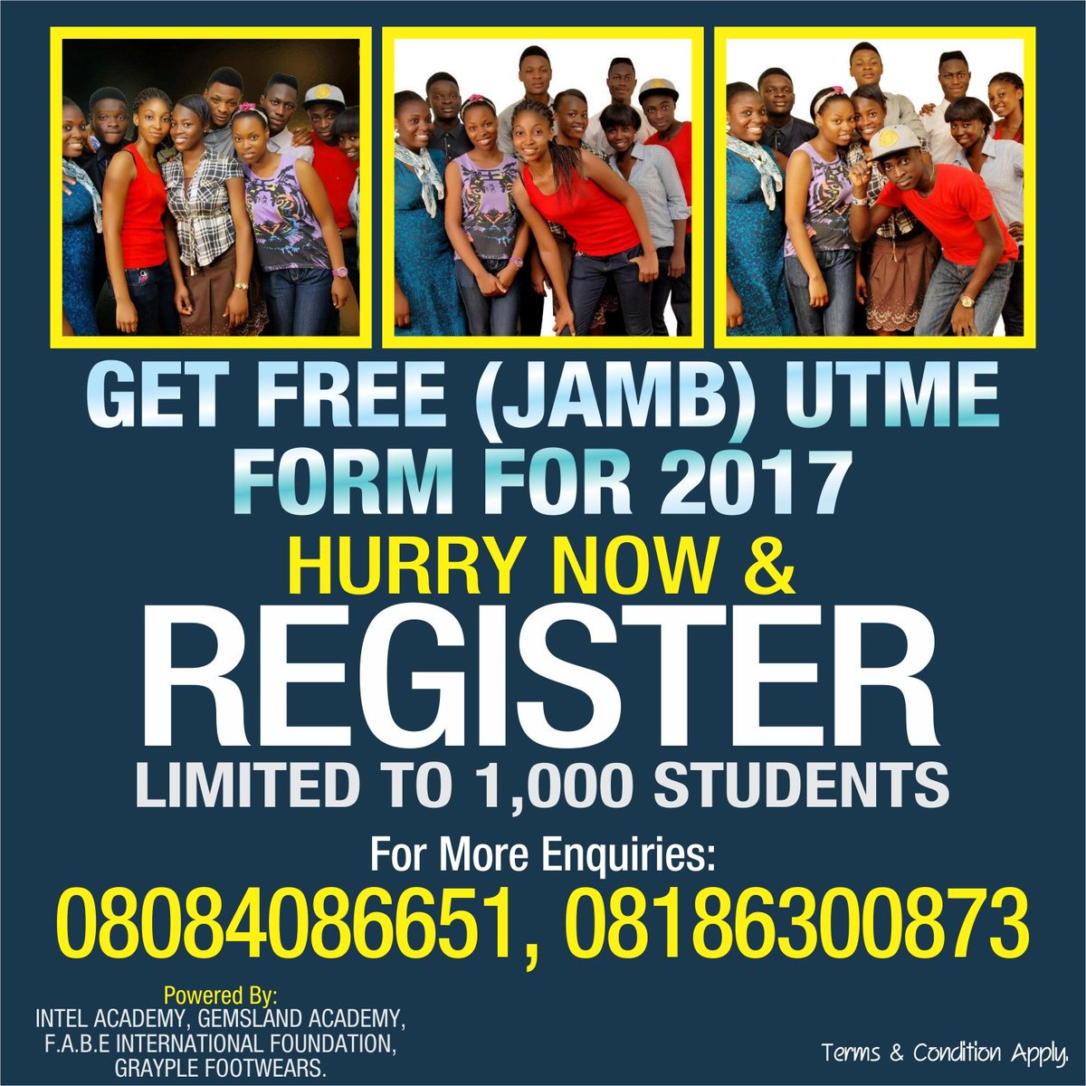 intelacademy03's tweet image. #education#lagos #nigeria #ogba#jamb#entertainment #TrumpInauguration #yayaabatan#kosoko #berger#ikeja#okeira
Hurry.