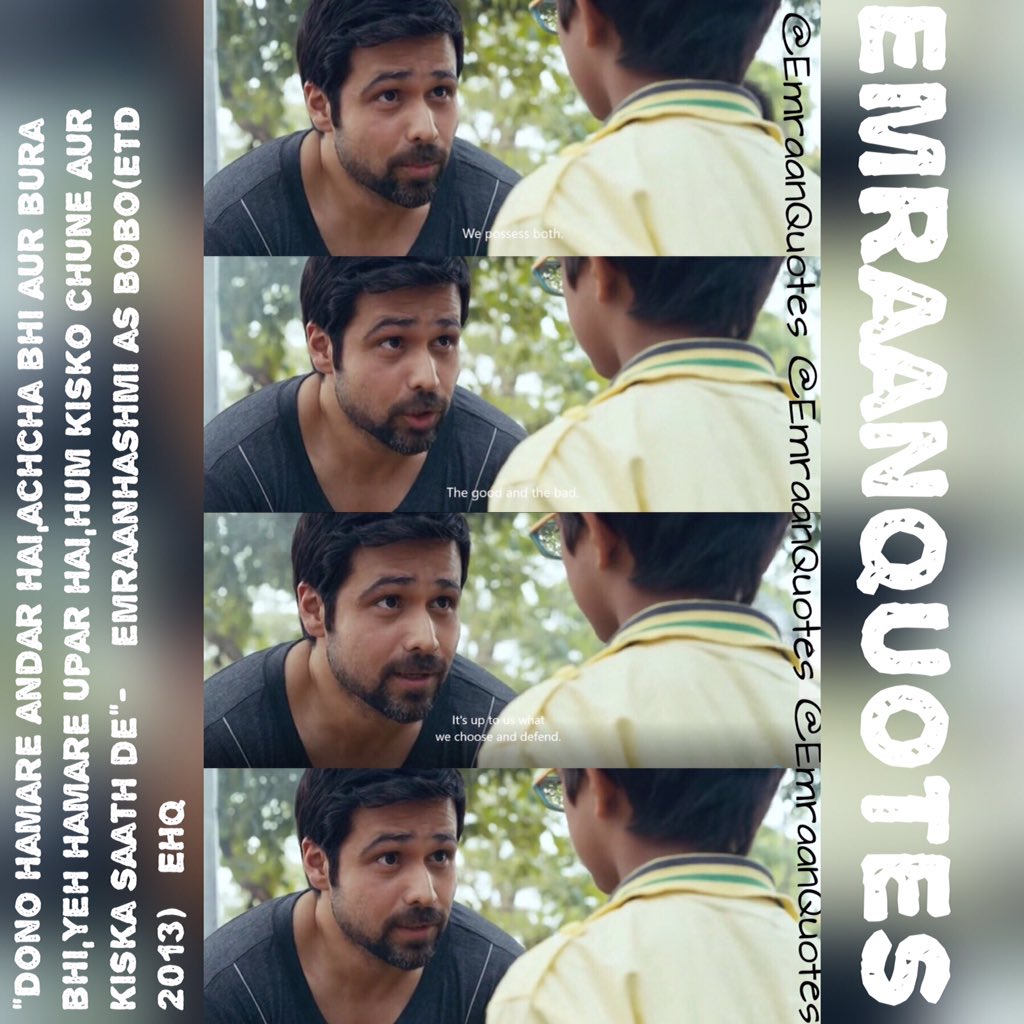 EmraanQuotes's tweet photo. "Dono hamare andar hai,achcha bhi aur bura bhi,yeh hamare upar hai,hum kisko chune aur kiska saath de"- @emraanhashmi as Bobo(ETD 2013)#EHQ https://t.co/hB6dGAwqkB