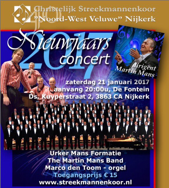 Vanavond concert in Nijkerk met CSM, TMMB en UMF <a href="/marcodentoom/">Marco den Toom</a> <a href="/mark_brandwijk/">Mark Brandwijk</a> @JantineKalkput <a href="/evelienkeesmaat/">Evelien Keesmaat</a> <a href="/Martinsnel/">MartinDeSnel</a> #concert