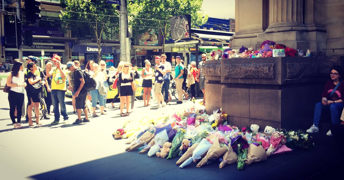 The tributes continue to grow in  Bourke street. There will also be condolence books in the foyer of the Town Hall on Monday.