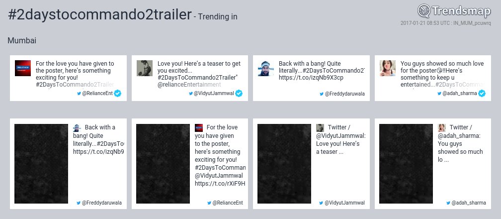 TrendsMumbai's tweet photo. #2daystocommando2trailer is now trending in #Mumbai
https://t.co/ksQx42fyyu https://t.co/zCf0lPEEer
