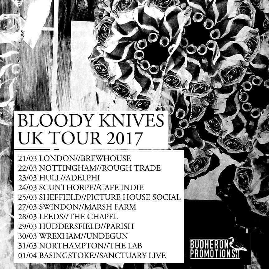 Happy to announce that we will be suporting the awesome Bloody Knives at The Adelphi, Hull on 23/03 as part of their Uk tour!