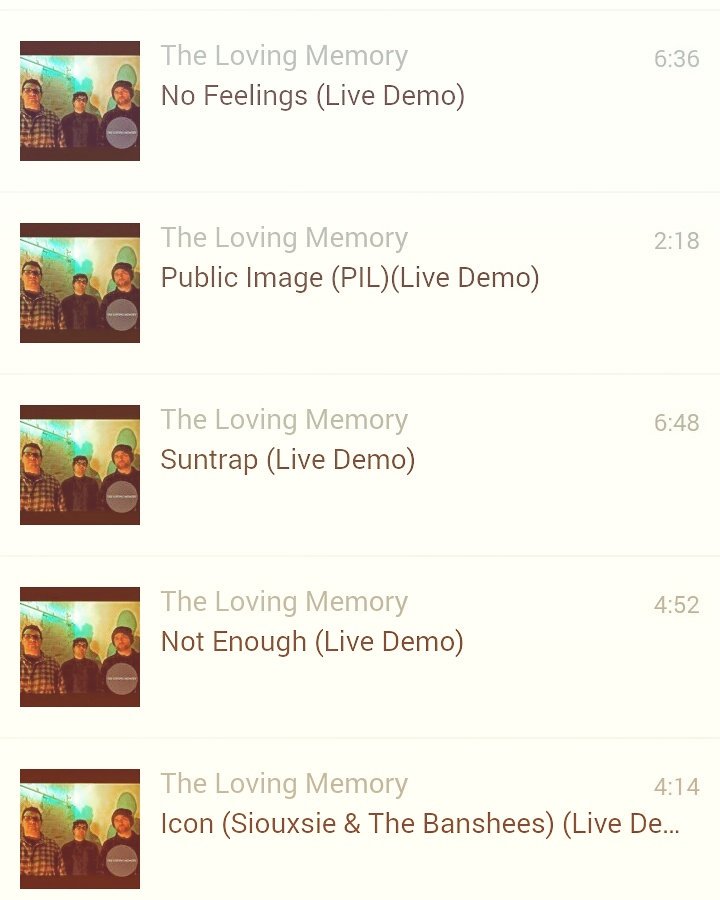 5 new demo's to check out on our Soundcloud at soundcloud.com/thelovingmemory