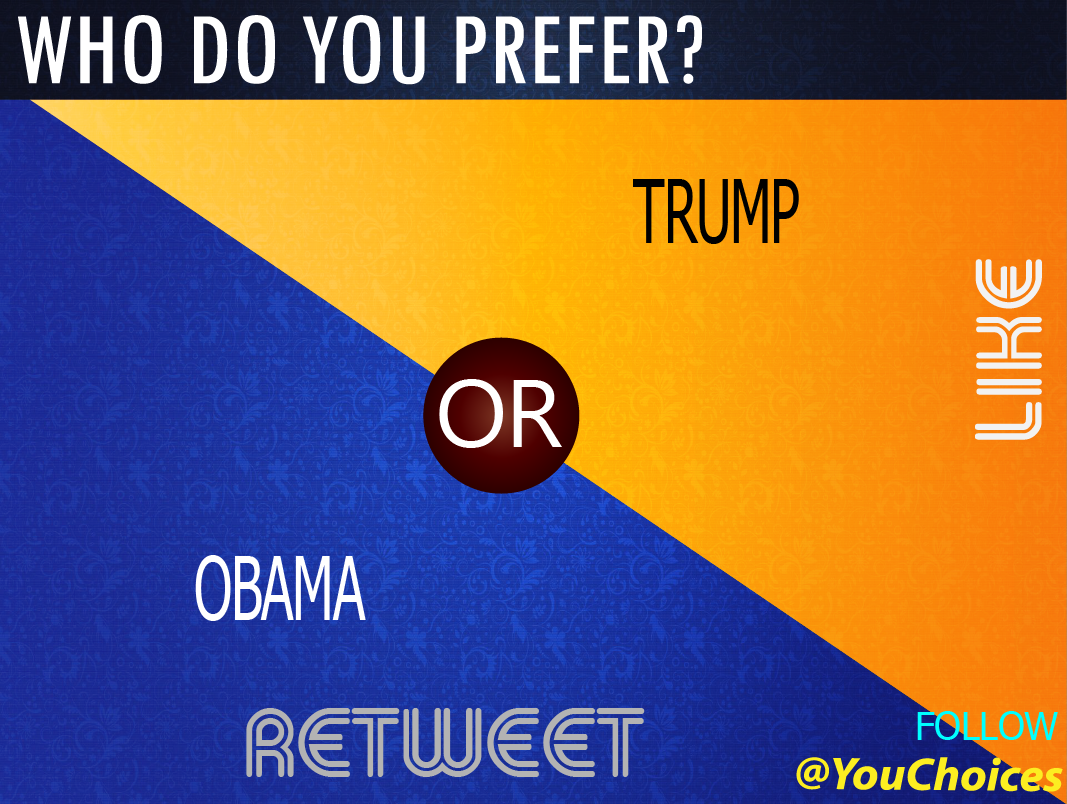 YouChoices's tweet image. Obama or Trump?
